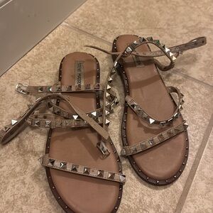 Steve Madden Beige Studded Sandals